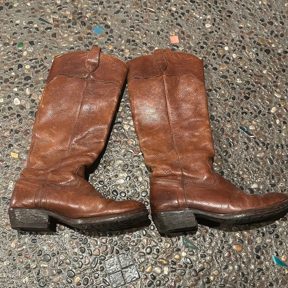 Frye vintage boots broken in with loads of life left… gorgeous patina on leather
